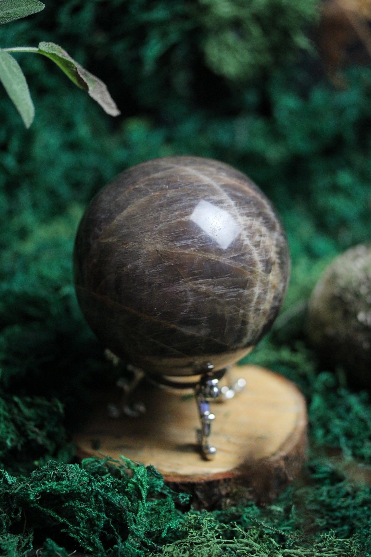 Black Moonstone Sphere BMS1