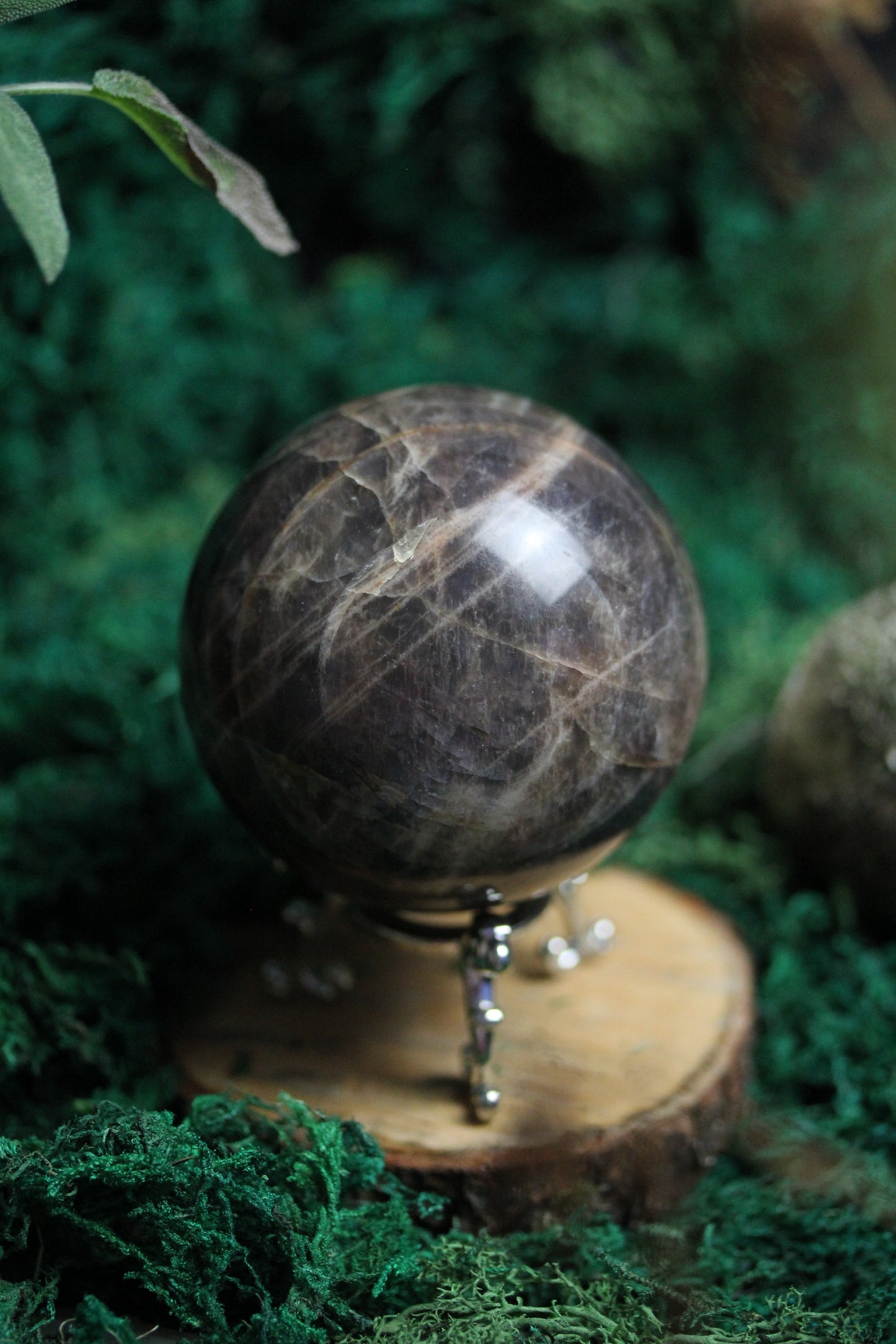 Black Moonstone Sphere BMS2