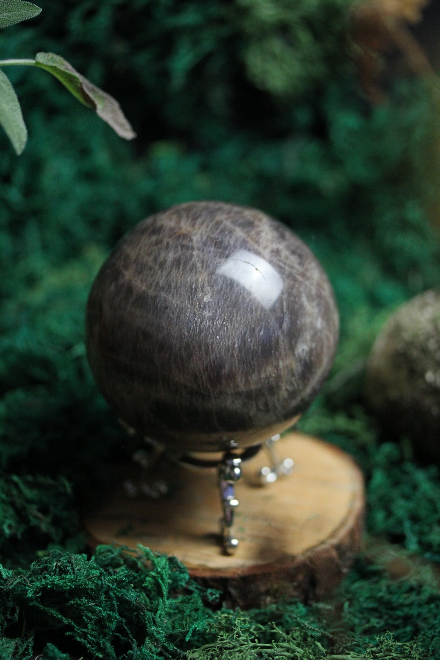 Black Moonstone Sphere BMS3