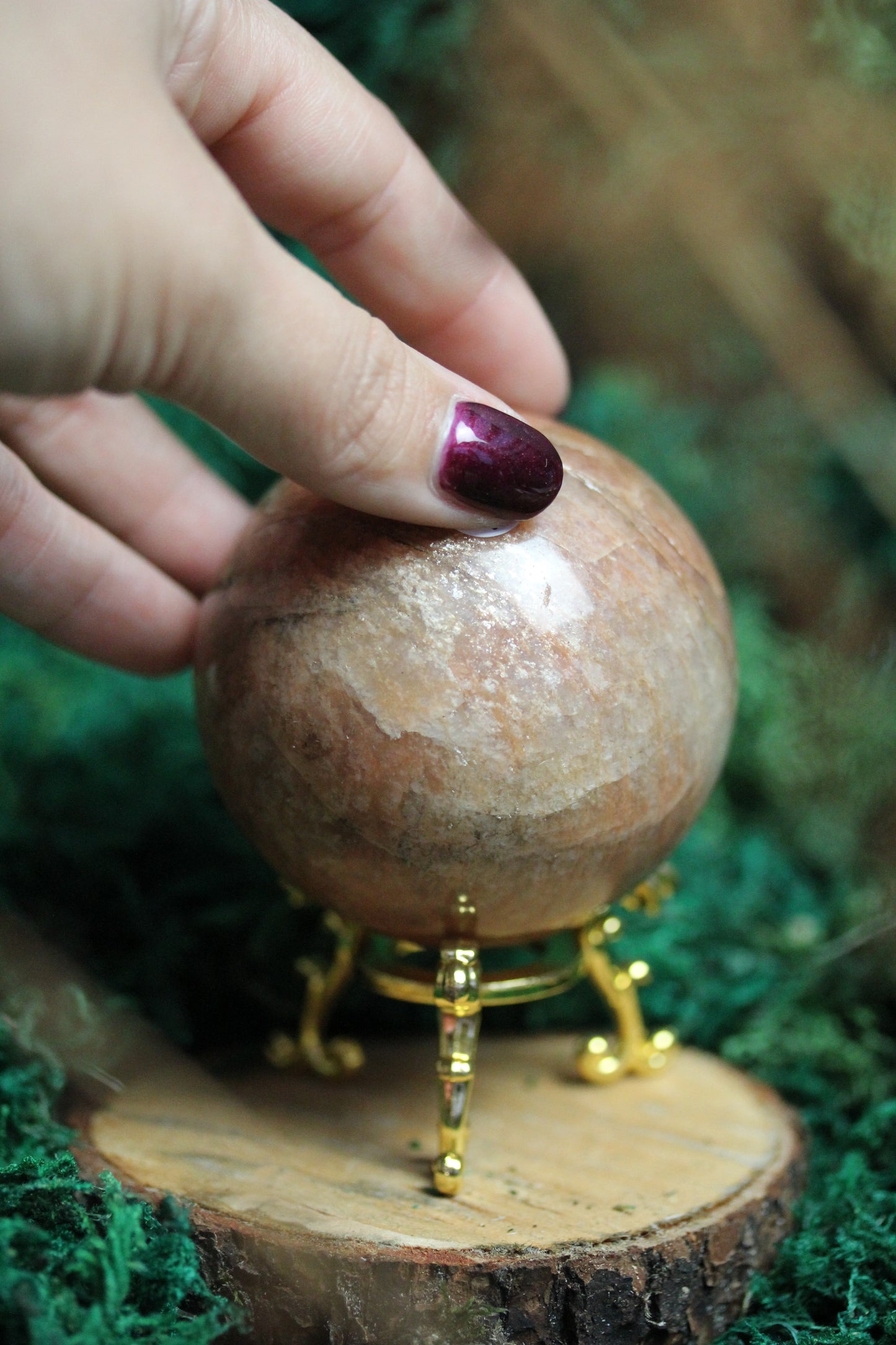Peach Moonstone Sphere PMS1